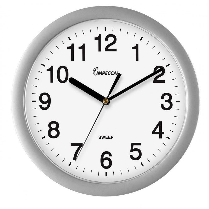 Impecca 10" Wall Clock, Silent Mov. Household Appliances Silver - DailySale