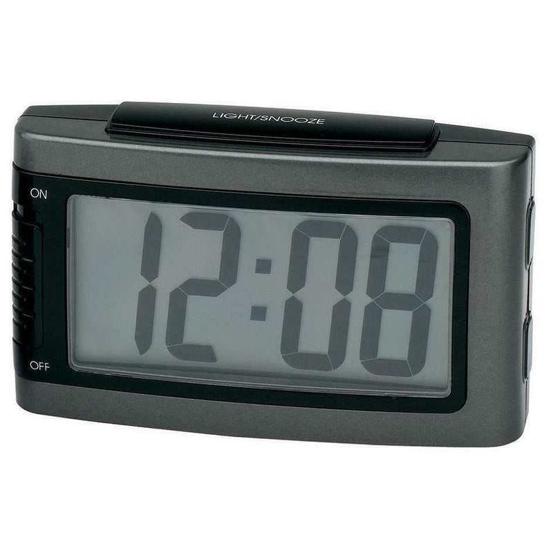 Impecca Battery Alarm Clock with Snooze Household Appliances Gray - DailySale