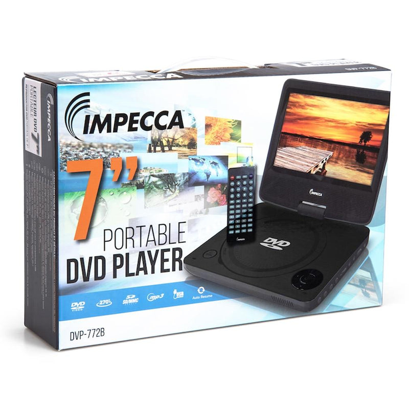 Impecca DVP-772K 7-inch Swivel Screen DVD Player Gadgets & Accessories - DailySale