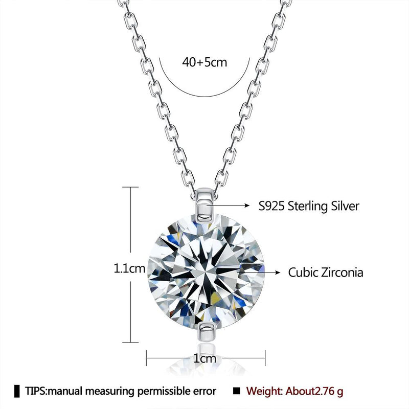 INALIS 925 Sterling Silver Pendant Dazzling 5A Clear Cubic Zirconia Romantic Necklaces Necklaces - DailySale