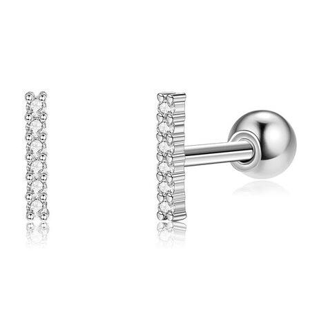 INALIS Cubic Zirconia Square Shape 925 Sterling Silver Earrings Earrings Silver - DailySale