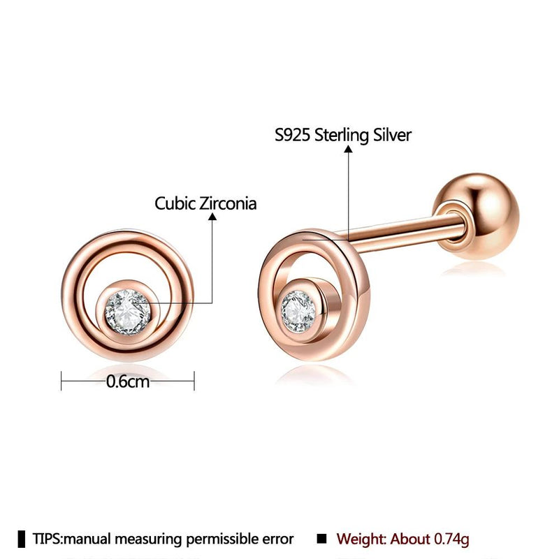 INALIS Fine Silver Stud Earrings Full Clear Cubic Zirconia Star Small Earring Earrings - DailySale