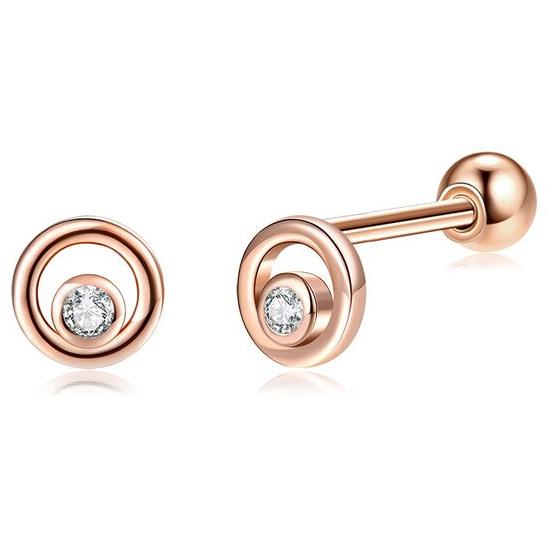 INALIS Fine Silver Stud Earrings Full Clear Cubic Zirconia Star Small Earring Earrings Rose Gold - DailySale