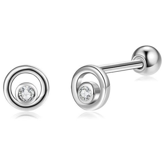 INALIS Fine Silver Stud Earrings Full Clear Cubic Zirconia Star Small Earring Earrings Silver - DailySale