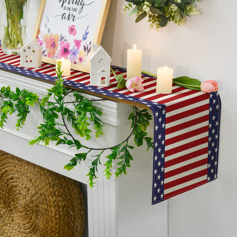 Independence Day Linen Burlap Table Bunting Holiday Decor & Apparel - DailySale