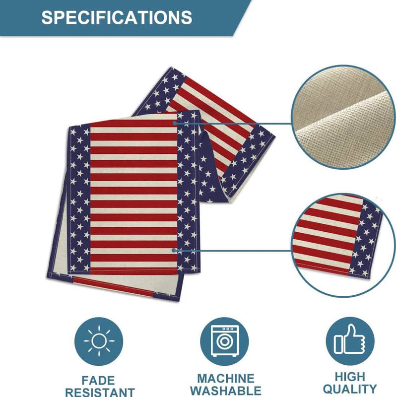 Independence Day Linen Burlap Table Bunting Holiday Decor & Apparel - DailySale