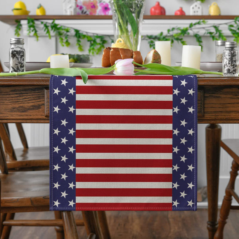 Independence Day Linen Burlap Table Bunting Holiday Decor & Apparel - DailySale