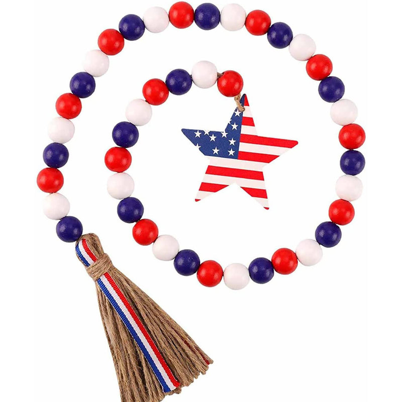 Independence Day Wooden Bead Wreath