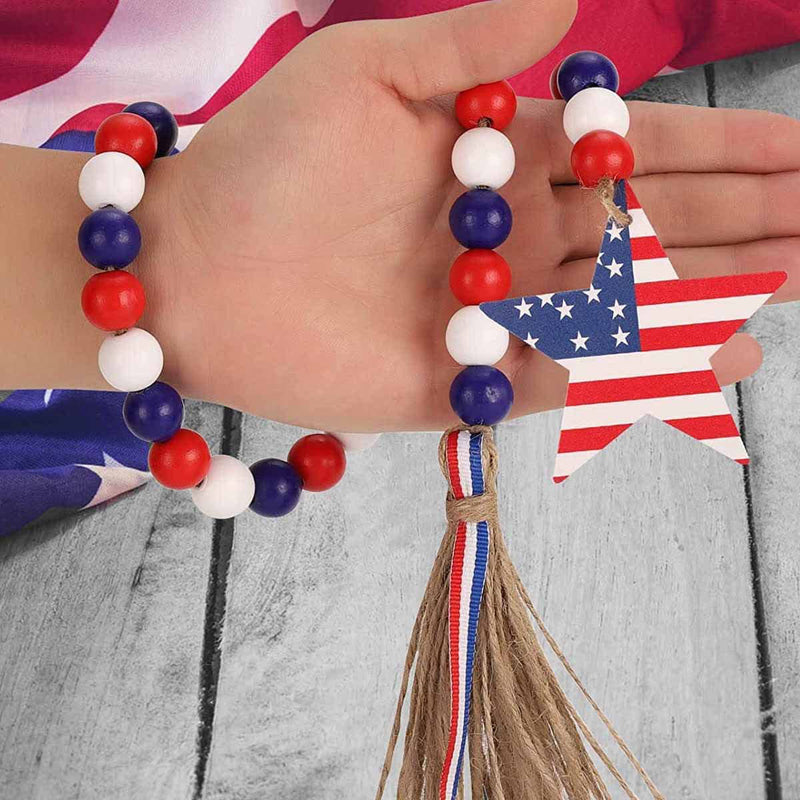 Independence Day Wooden Bead Wreath