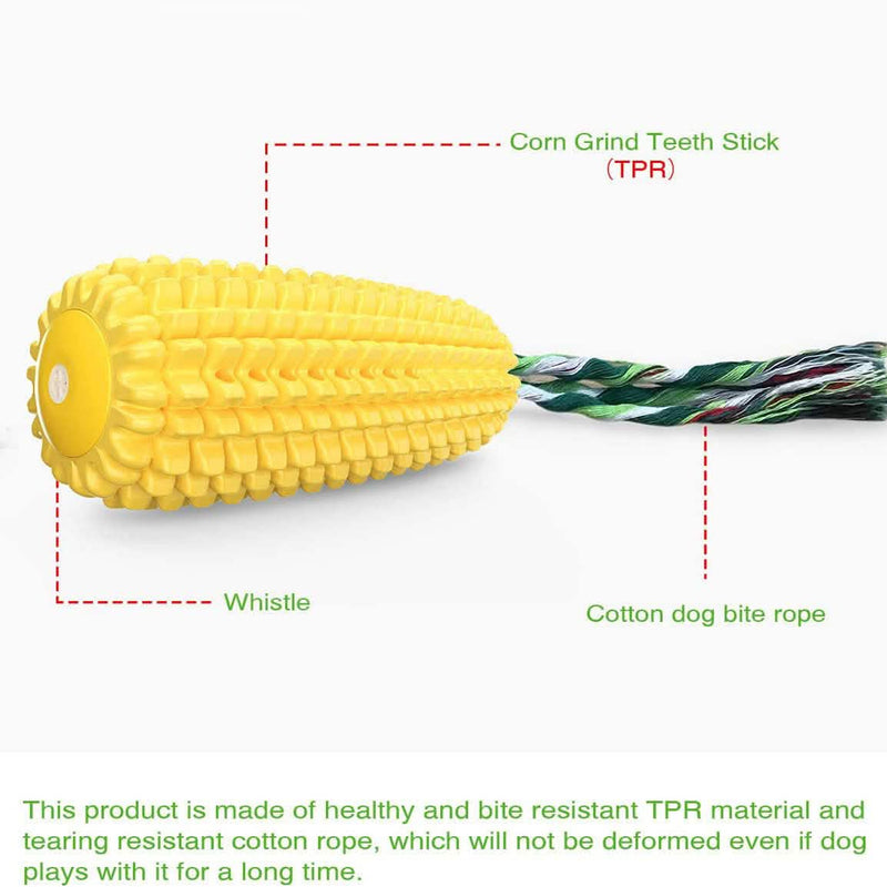 Indestructible Tough Durable Chew Corn Squeaker Interactive Dog Toys Pet Supplies - DailySale