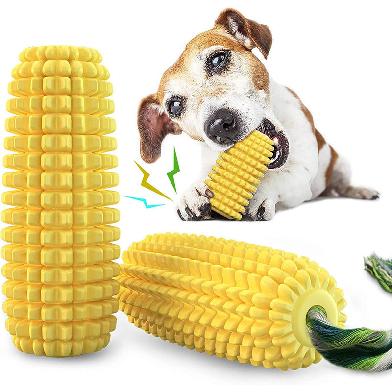 Indestructible Tough Durable Chew Corn Squeaker Interactive Dog Toys Pet Supplies - DailySale