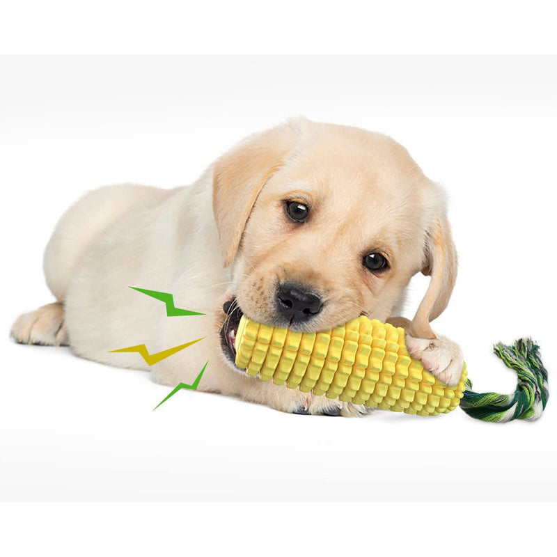 Indestructible Tough Durable Chew Corn Squeaker Interactive Dog Toys Pet Supplies - DailySale