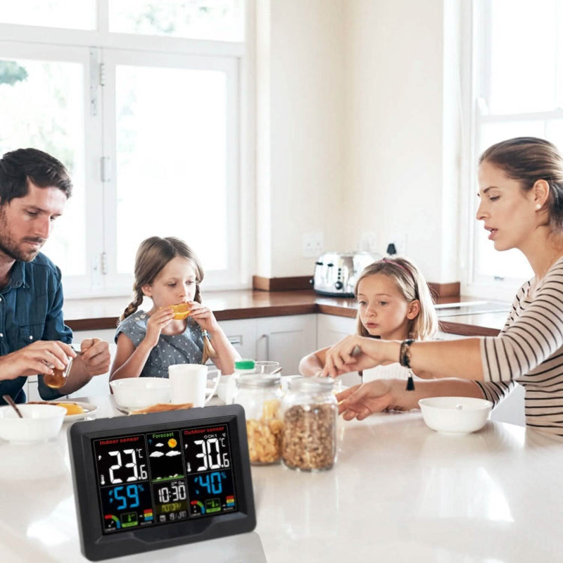 Indoor/Outdoor Thermometer Humidity Weather Forecast Temperature with Backlight Household Appliances - DailySale