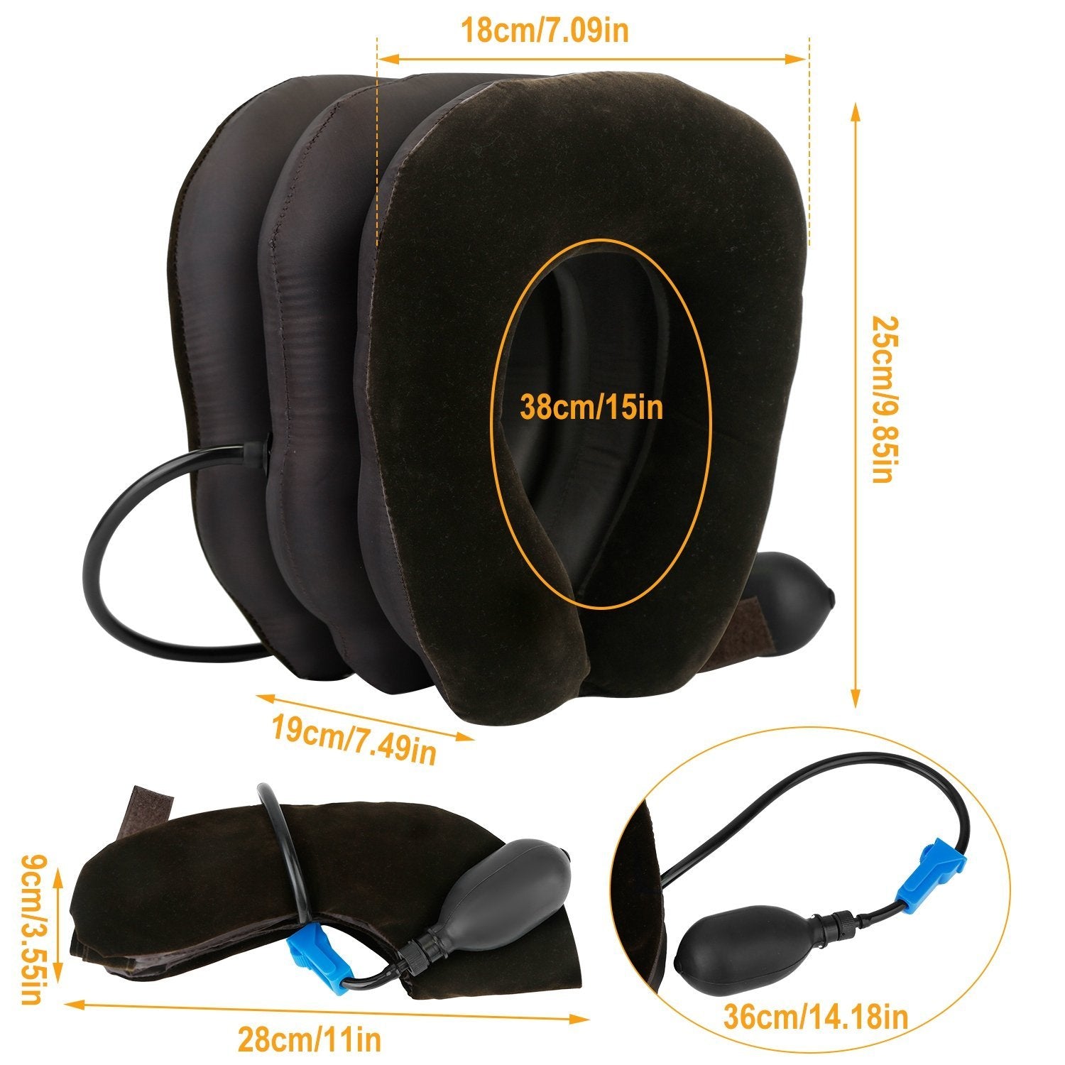 Inflatable Cervical Neck Traction Pillow Wellness - DailySale