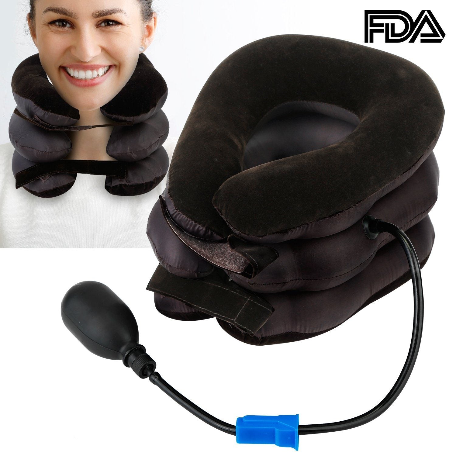 Inflatable Cervical Neck Traction Pillow Wellness - DailySale