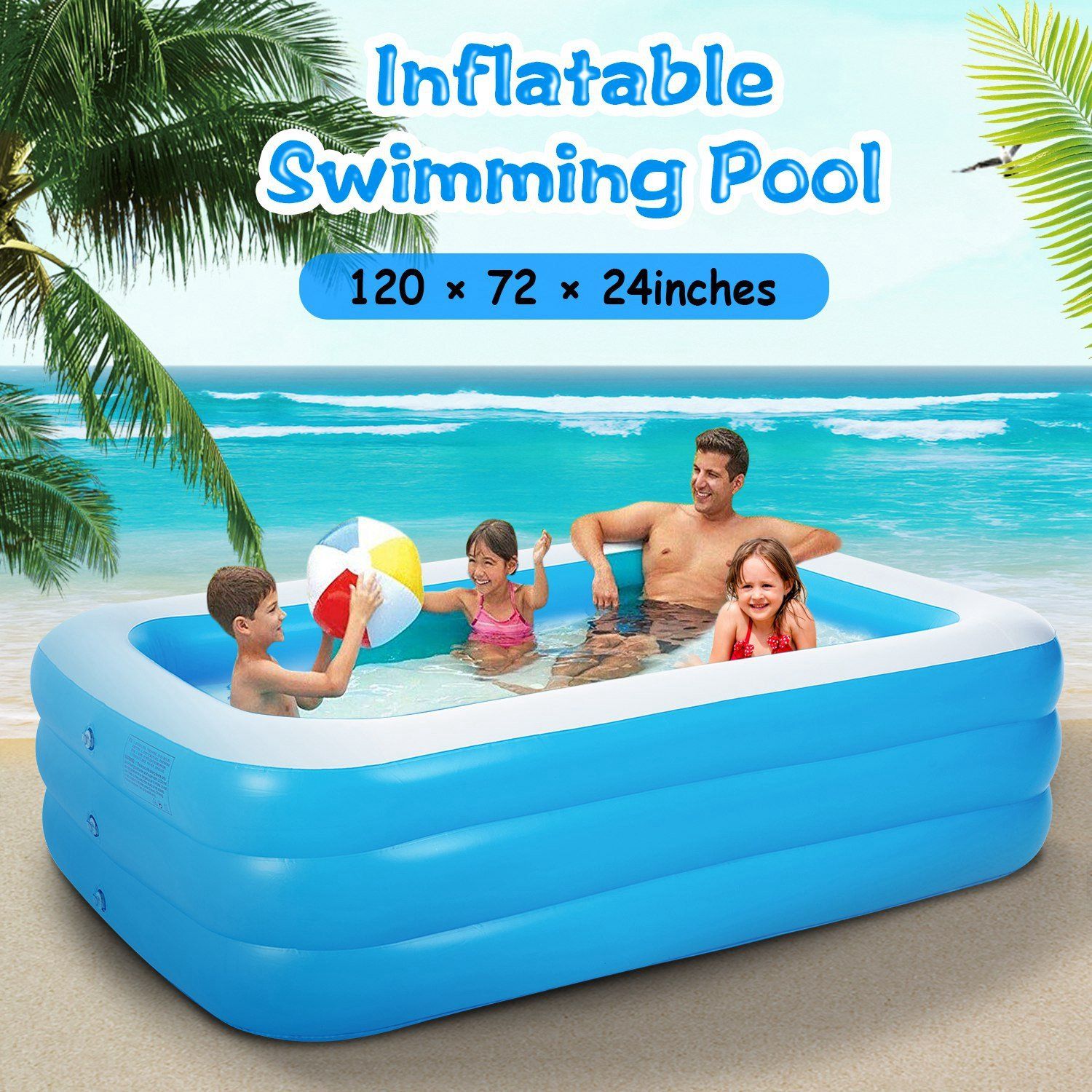 Inflatable Family Swimming Pool Sports & Outdoors - DailySale