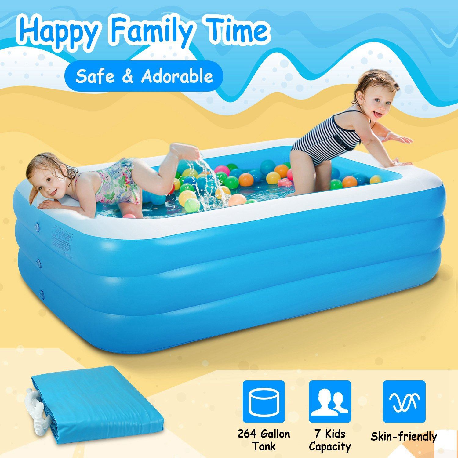 Inflatable Family Swimming Pool Sports & Outdoors - DailySale