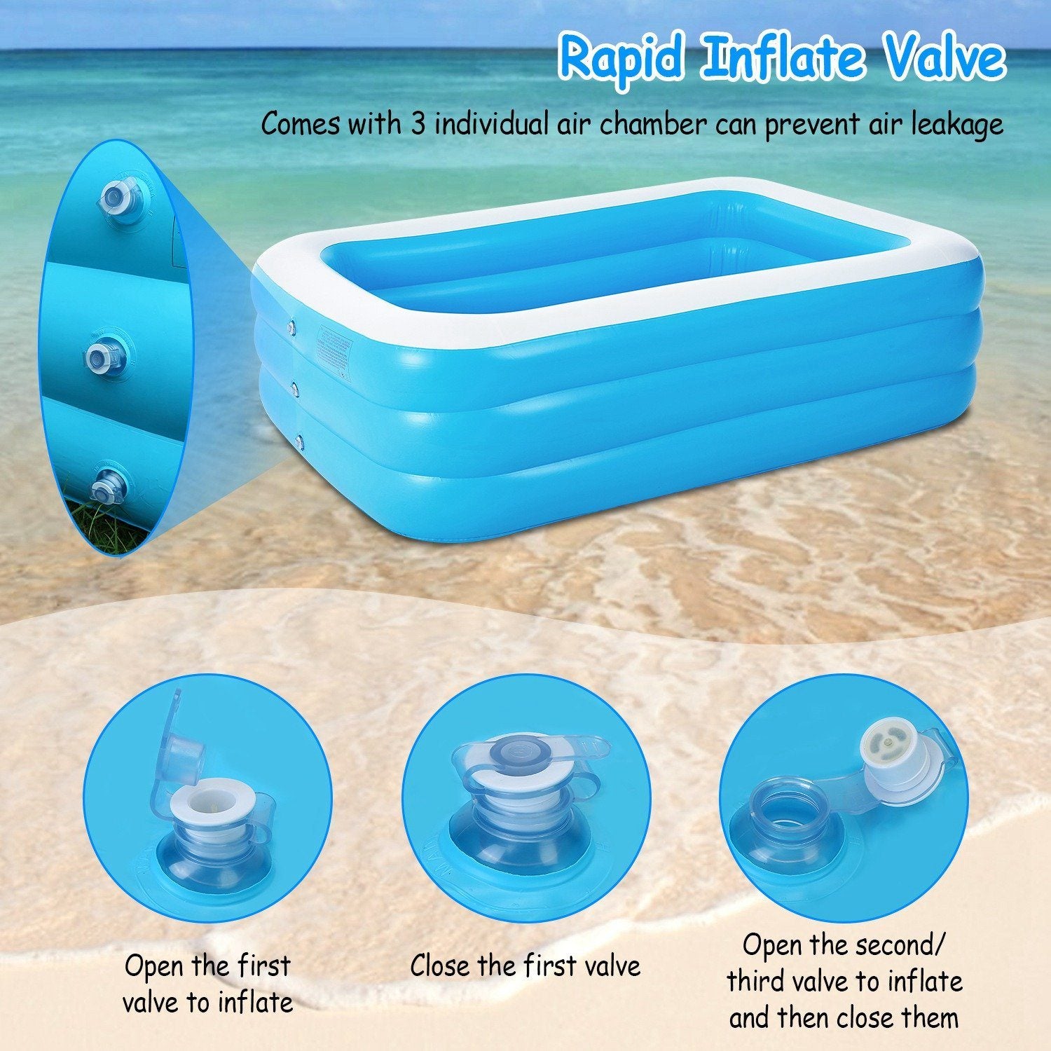 Inflatable Family Swimming Pool Sports & Outdoors - DailySale