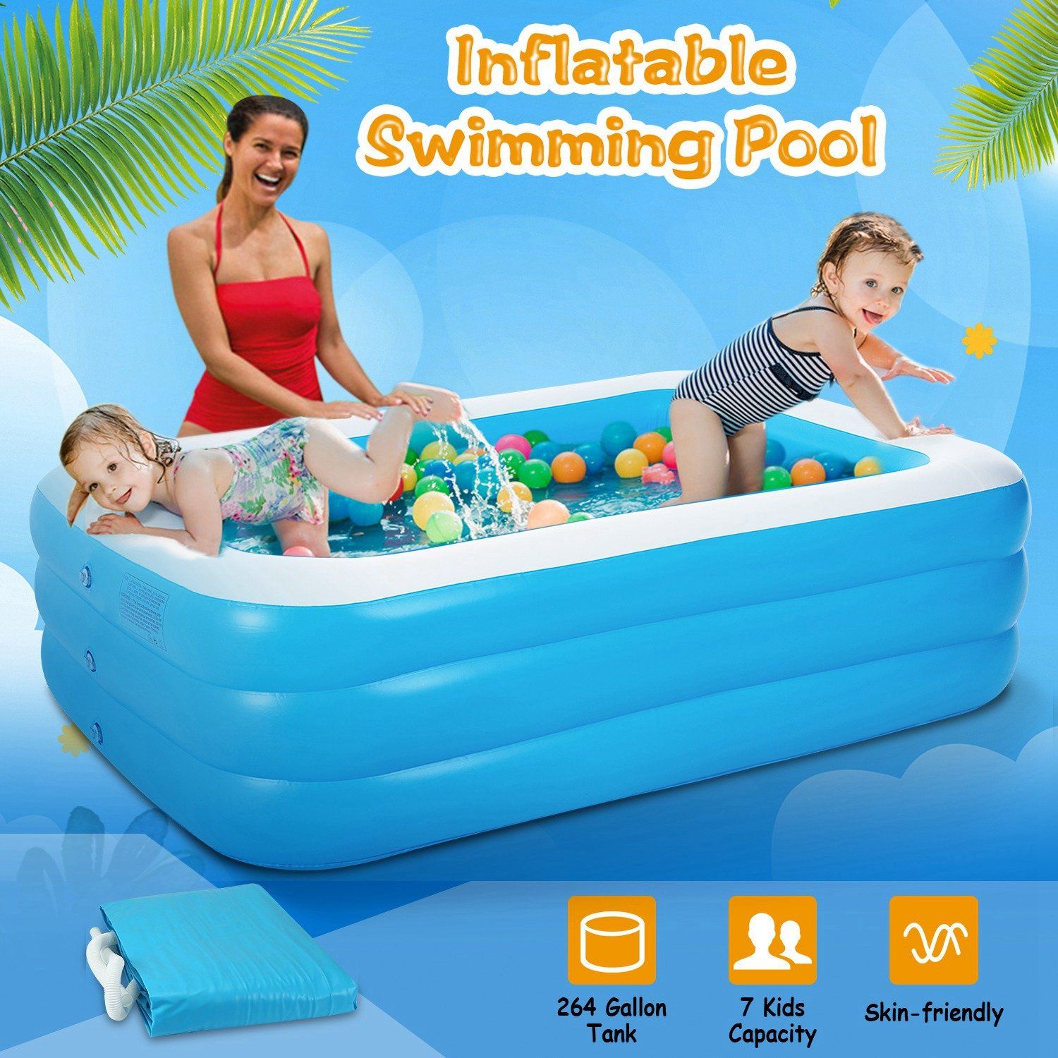 Inflatable Family Swimming Pool Sports & Outdoors - DailySale