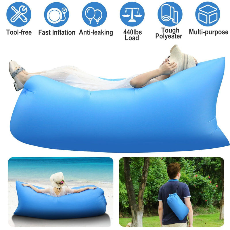 Inflatable Lounger Air Sofa Lazy Bed Sofa Sports & Outdoors - DailySale