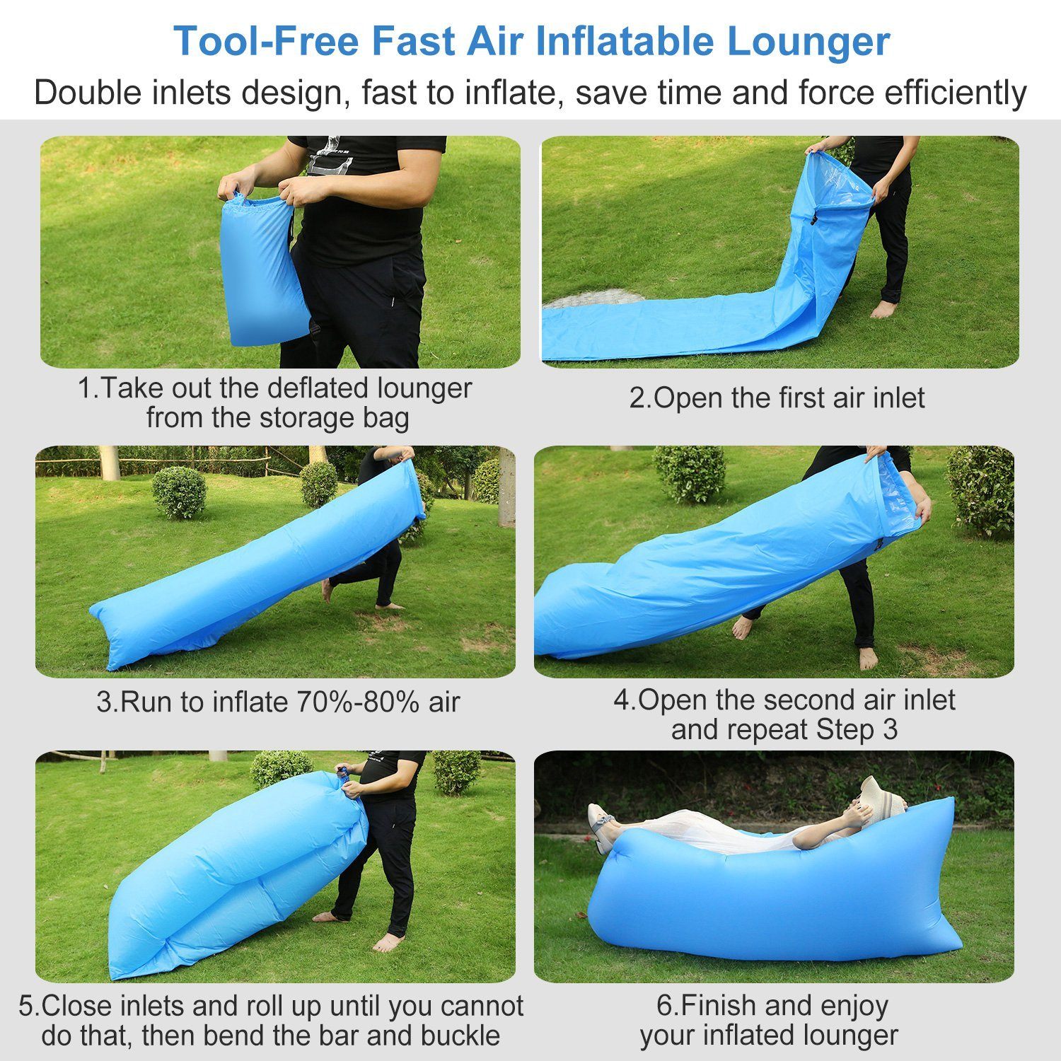 Inflatable Lounger Air Sofa Lazy Bed Sofa Sports & Outdoors - DailySale