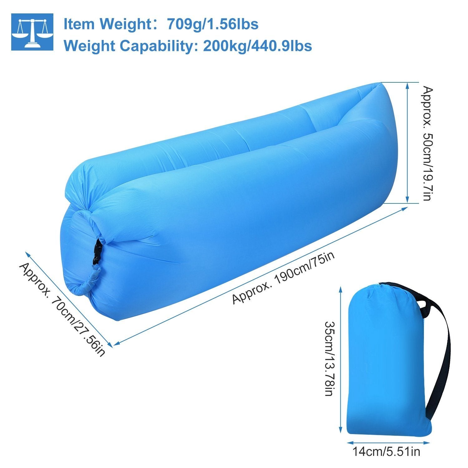 Inflatable Lounger Air Sofa Lazy Bed Sofa Sports & Outdoors - DailySale