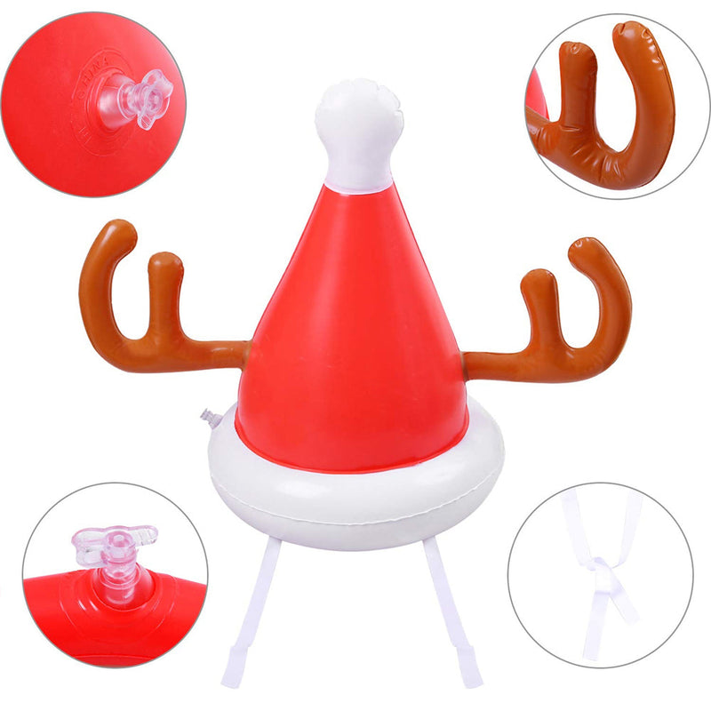 Inflatable Reindeer Hat Ring Toss Game Holiday Decor & Apparel - DailySale