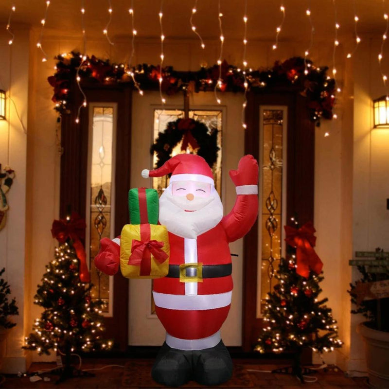 Inflatable Santa Claus and Snowman Night Light Figure Holiday Decor & Apparel - DailySale