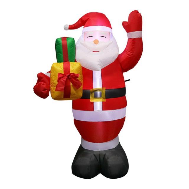 Inflatable Santa Claus and Snowman Night Light Figure Holiday Decor & Apparel Santa - DailySale