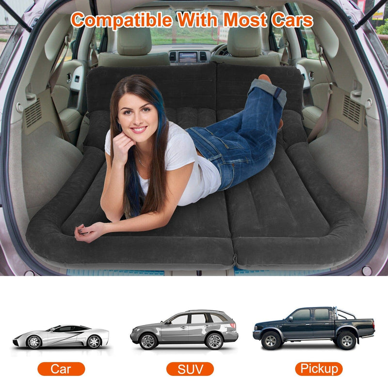 Inflatable SUV Air Mattress Thickened Camping Bed Cushion with Pillow