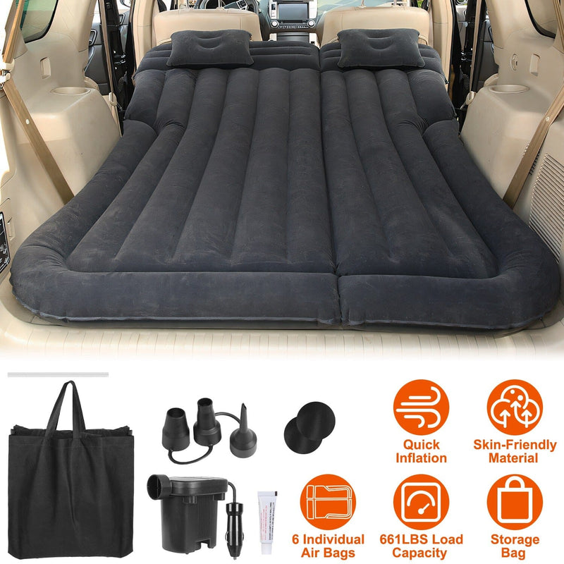 Inflatable SUV Air Mattress Thickened Camping Bed Cushion with Pillow Automotive - DailySale