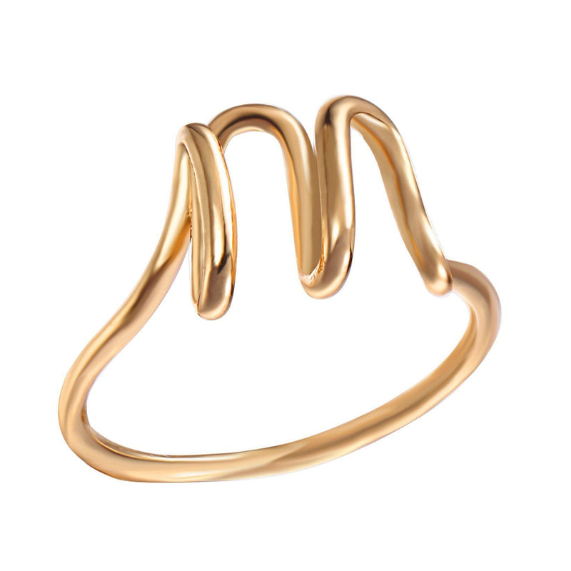 Initial Monogram Ring 18K Gold Plated A-Z Rings A - DailySale