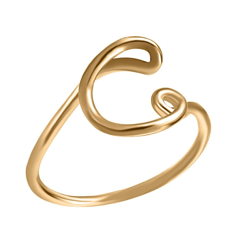 Initial Monogram Ring 18K Gold Plated A-Z Rings - DailySale