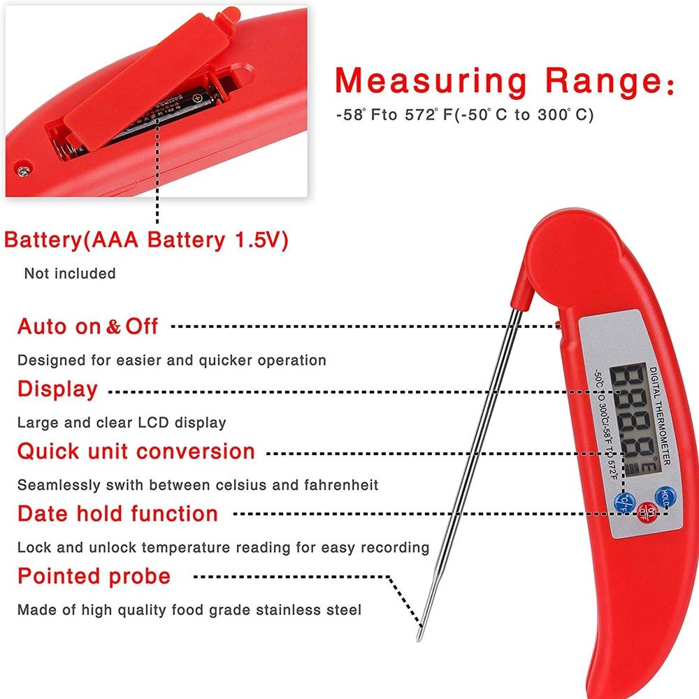 Instant Digital Meat Thermometer Probe for Grilling and Cooking Kitchen Essentials - DailySale