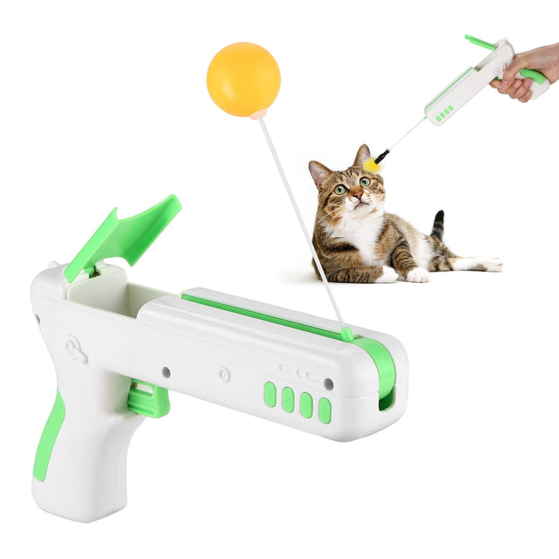 Interactive Cat Toy Gun Stick with Ball and Feather Pet Supplies - DailySale