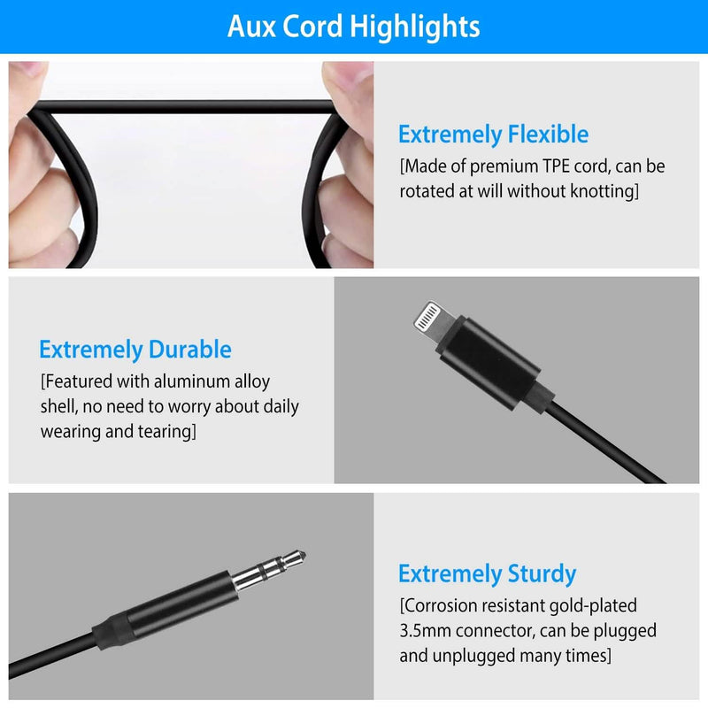 iOS 8 Pin to 3.5mm Aux Audio Adapter Cord Mobile Accessories - DailySale