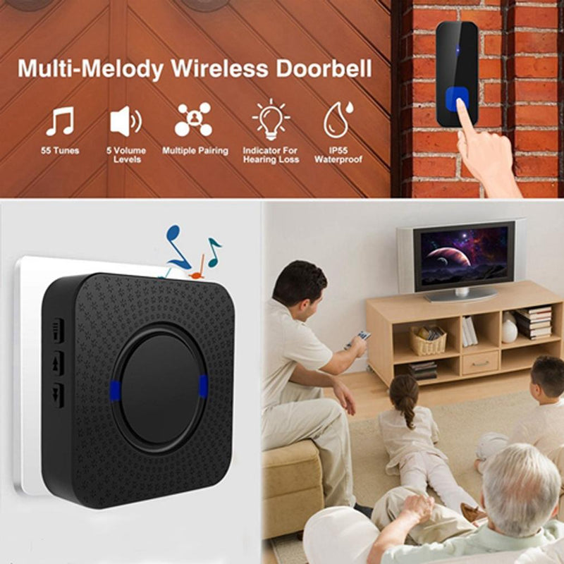 IP55 Waterproof Multi-Melody Wireless Doorbell Rings Gadgets & Accessories - DailySale