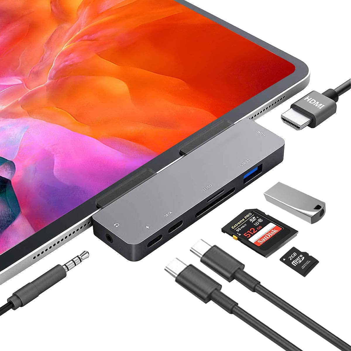 iPad Pro USB C Hub Mobile Accessories - DailySale