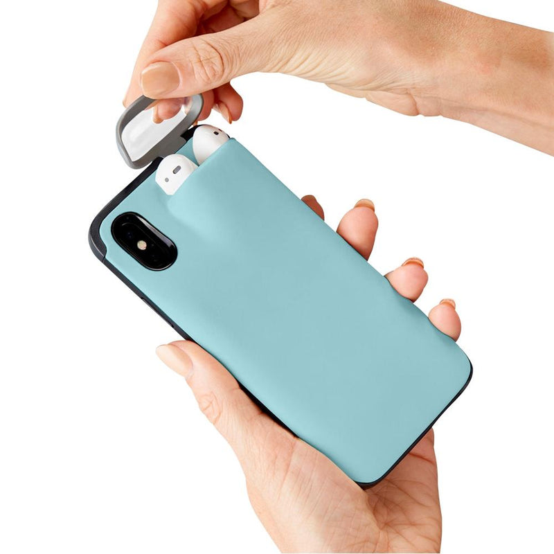 iPhone Case With AirPods Holder Phones & Accessories Blue iPhone 7/8 - DailySale