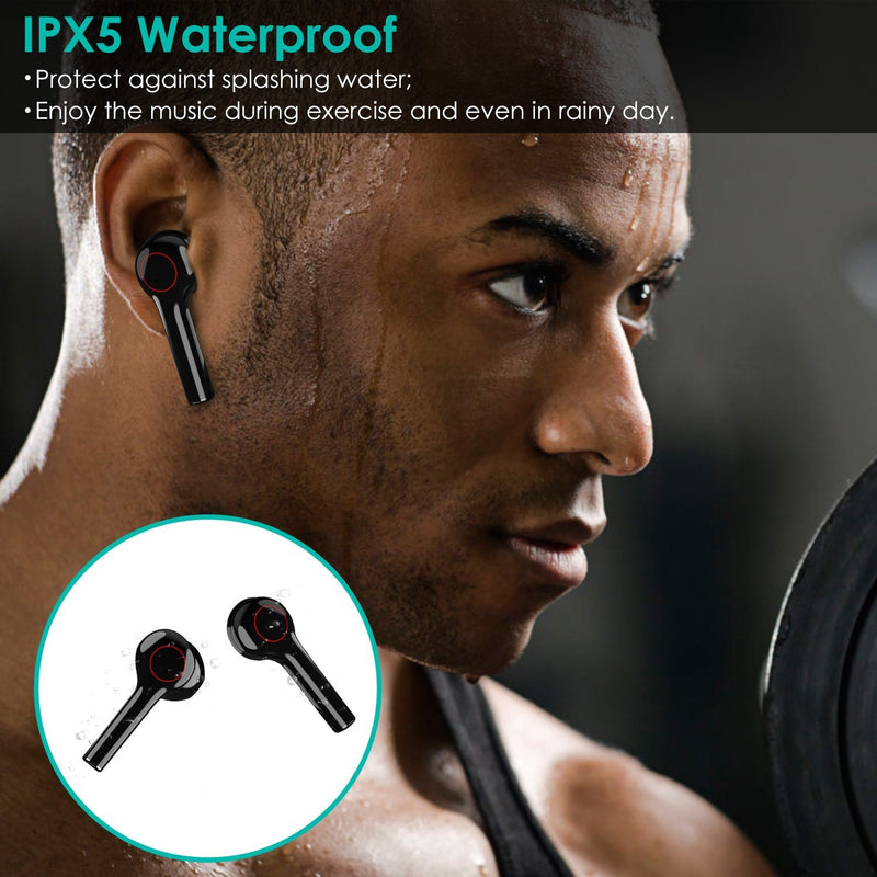 IPX5 Waterproof Wireless 5.0 TWS Earbuds Wireless Headset with Mic Headphones & Audio - DailySale