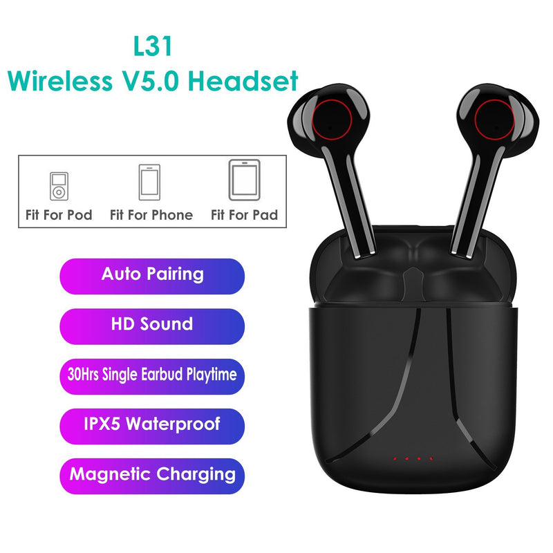 IPX5 Waterproof Wireless 5.0 TWS Earbuds Wireless Headset with Mic Headphones & Audio - DailySale