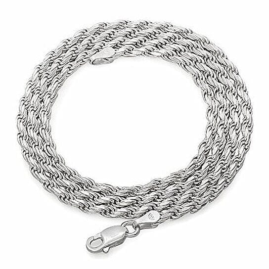 Italian 925 Silver Filled High Polish Finsh Rope Chain Necklaces - DailySale