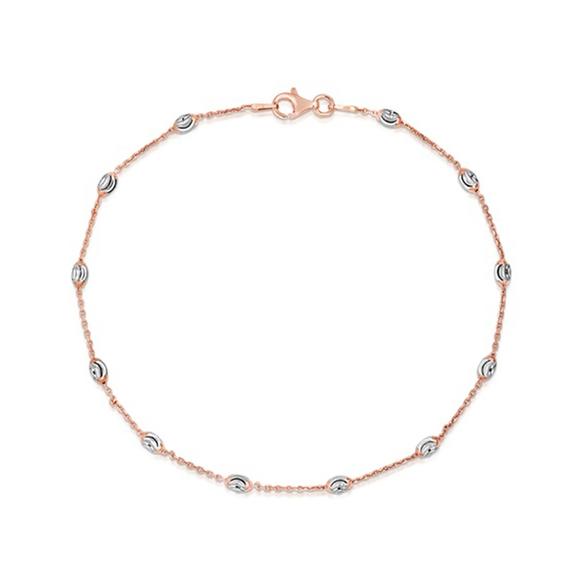 Italian Sterling Silver 10" Anklets Bracelets Rose Gold - DailySale