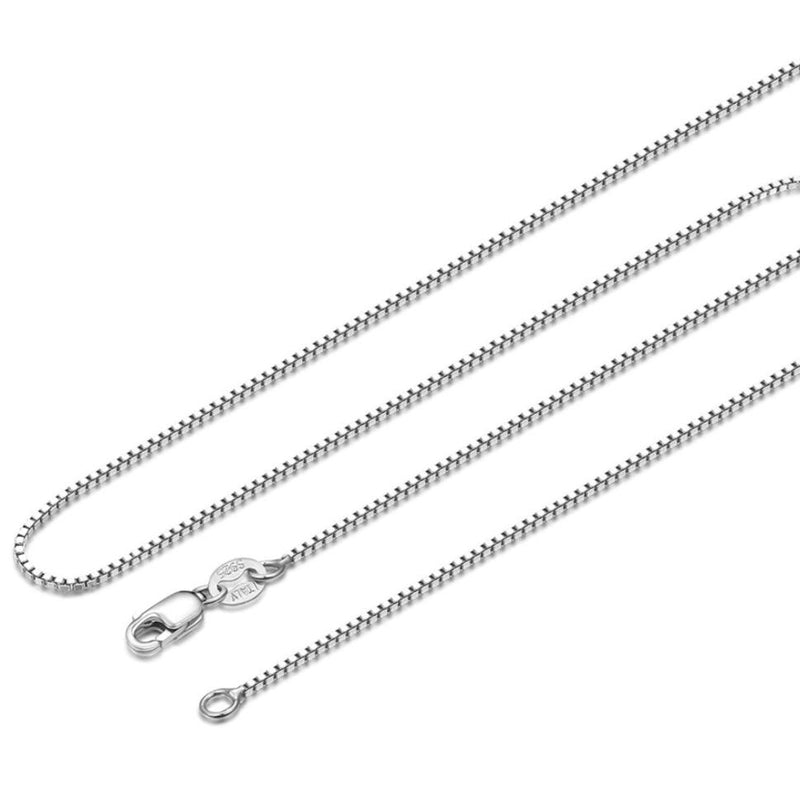 Italian Sterling Silver 1mm Unisex Box Chain Necklace Necklaces - DailySale