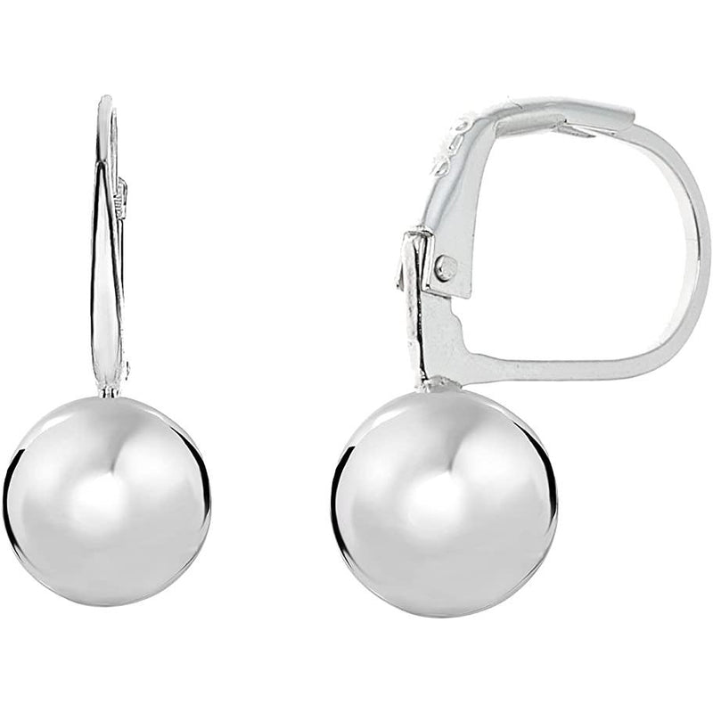 Italian Sterling Silver 6mm Leverback Ball Earrings Jewelry - DailySale