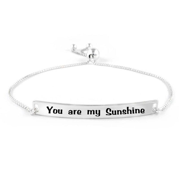 Italian Sterling Silver Adjustable "You Are My Sunshine" Bracelet Jewelry - DailySale