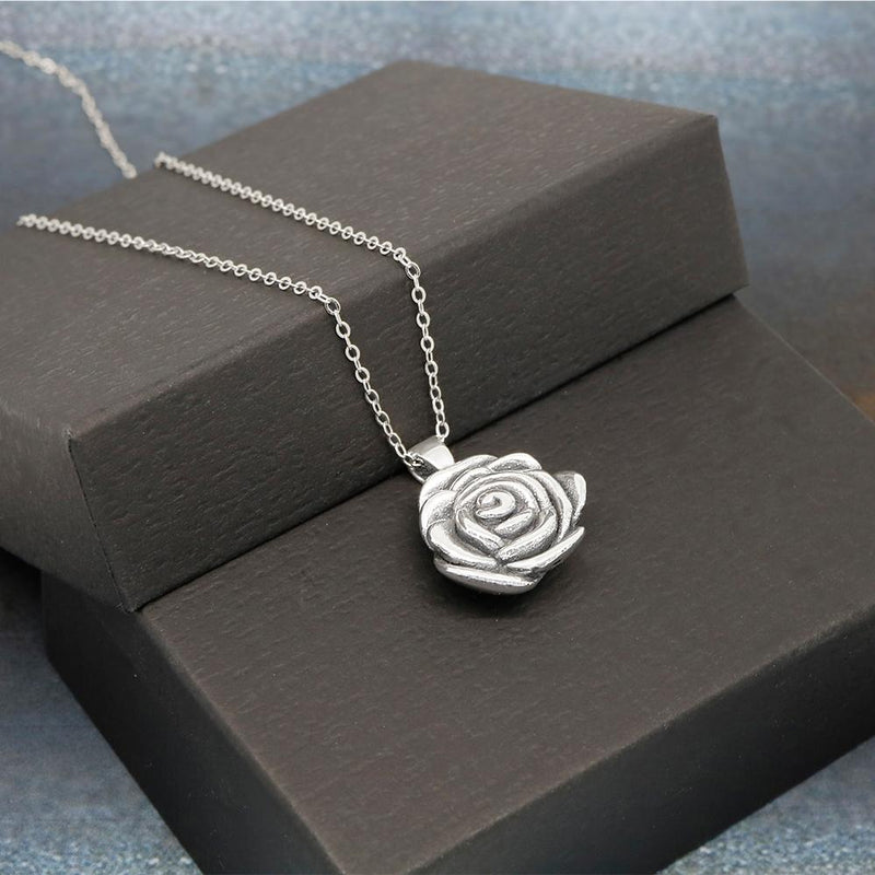 Italian Sterling Silver Artisan Rose Flower Necklace by Verona Jewelry - DailySale