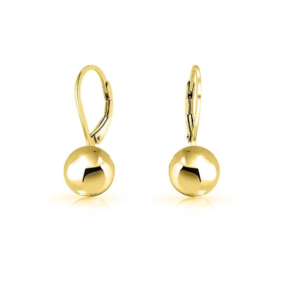 Italian Sterling Silver Leverback Ball Earrings Jewelry Gold - DailySale