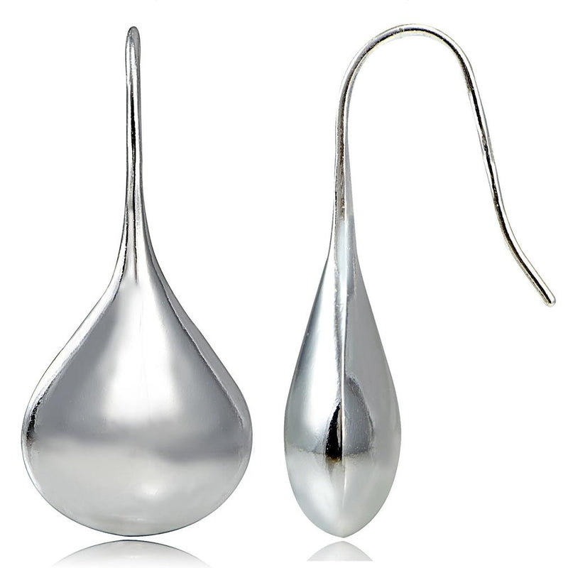 Italian Sterling Silver Puffed Teardrop Earrings Jewelry - DailySale
