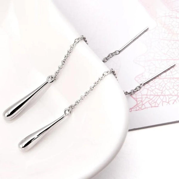 Italian Sterling Silver Threader Drop Earrings Jewelry - DailySale